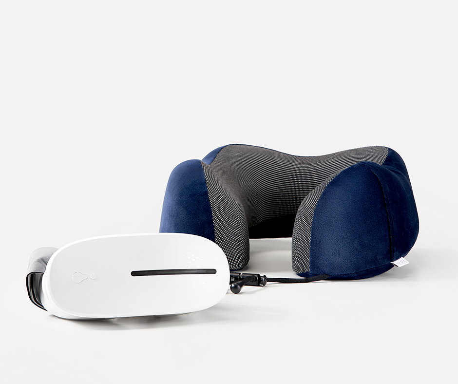 AURAI歐萊依 酷熱敷 Vision Plus(水波式冷熱敷眼罩) 專屬記憶棉頸枕 組合