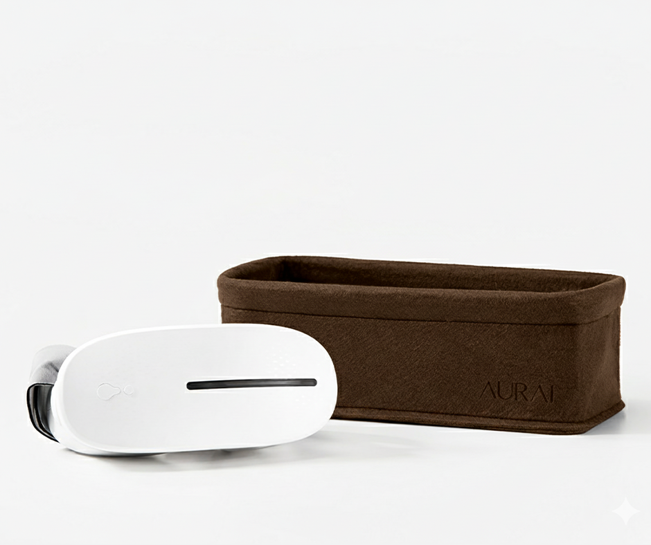 【菜朝專屬優惠】AURAI歐萊依 酷熱敷 Vision Plus（水波式冷熱敷眼罩）專屬收納籃 組合