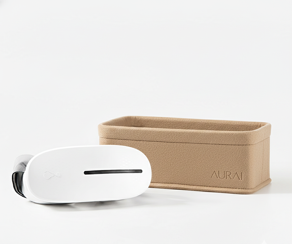 【菜朝專屬優惠】AURAI歐萊依 酷熱敷 Vision Plus（水波式冷熱敷眼罩）專屬收納籃 組合